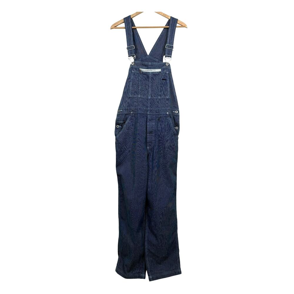 Vintage GAP Blue Jeans Railroad Stripe Denim Bib Overalls Cotton Small 80s 90s